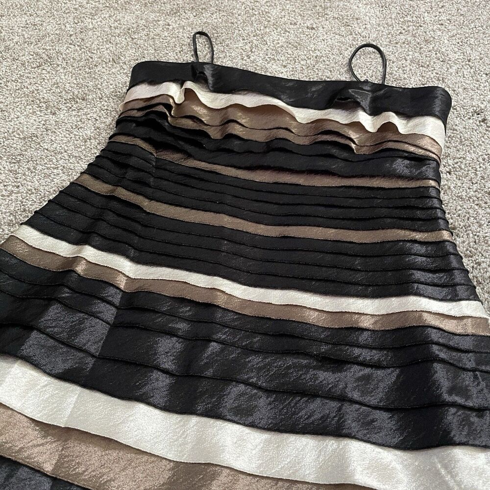 Dressbarn Dress Barn Shiny Tiered Layered Sleeveless Dress Women’s Size 10 - Picture 8 of 11